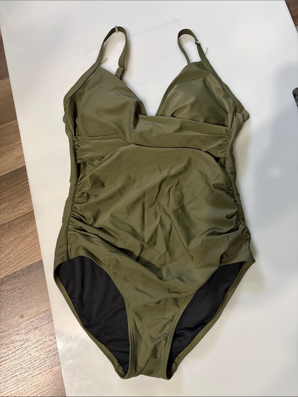 Calvin Klein Olive Green One-Piece Swimsuit